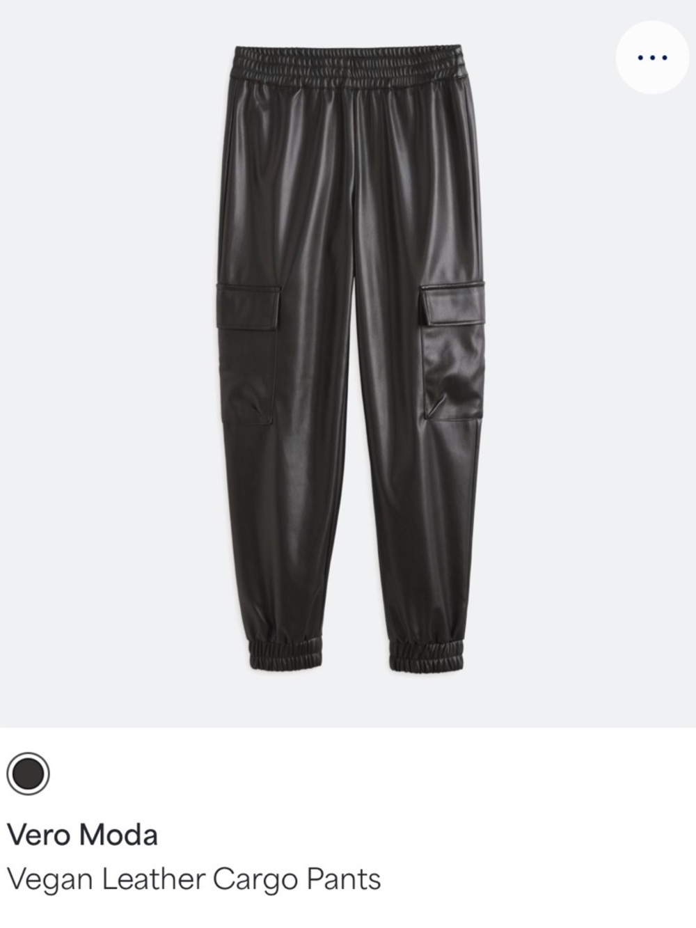Vero Moda Black Faux Leather Trim Joggers